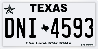 TX license plate DNI4593