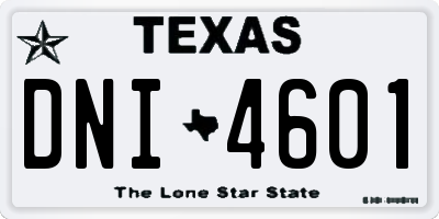 TX license plate DNI4601