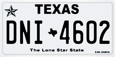 TX license plate DNI4602