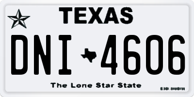 TX license plate DNI4606