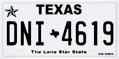 TX license plate DNI4619
