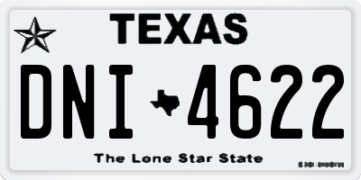 TX license plate DNI4622