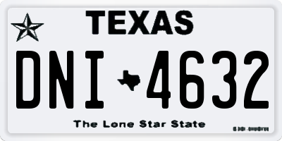 TX license plate DNI4632