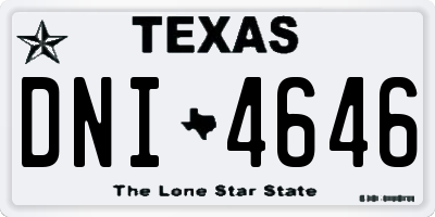 TX license plate DNI4646
