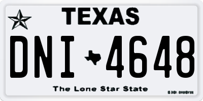 TX license plate DNI4648