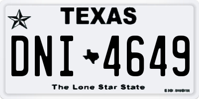 TX license plate DNI4649