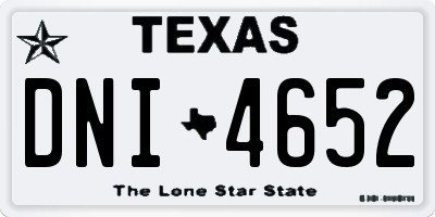 TX license plate DNI4652