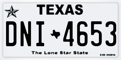 TX license plate DNI4653