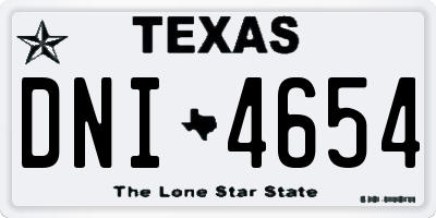 TX license plate DNI4654