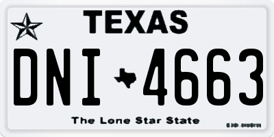 TX license plate DNI4663
