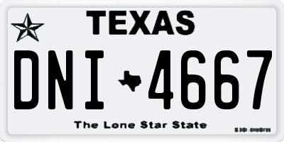 TX license plate DNI4667