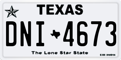 TX license plate DNI4673