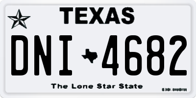 TX license plate DNI4682