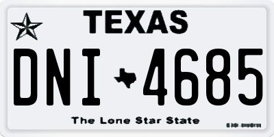 TX license plate DNI4685