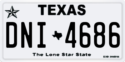 TX license plate DNI4686