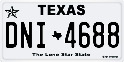 TX license plate DNI4688