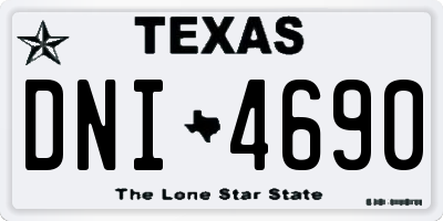 TX license plate DNI4690