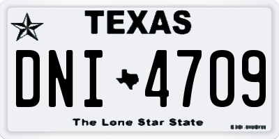 TX license plate DNI4709