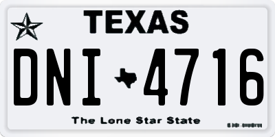 TX license plate DNI4716