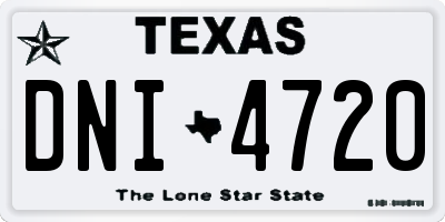 TX license plate DNI4720