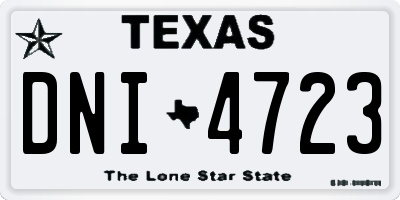 TX license plate DNI4723