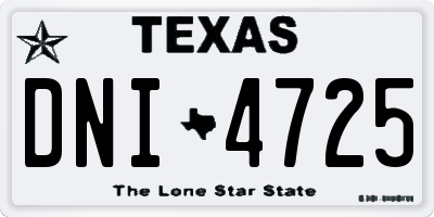 TX license plate DNI4725