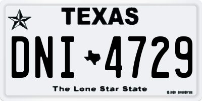 TX license plate DNI4729