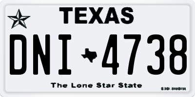 TX license plate DNI4738