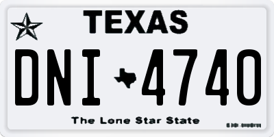 TX license plate DNI4740