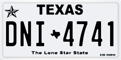 TX license plate DNI4741