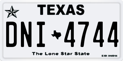 TX license plate DNI4744