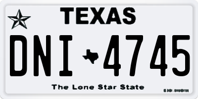 TX license plate DNI4745