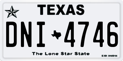TX license plate DNI4746