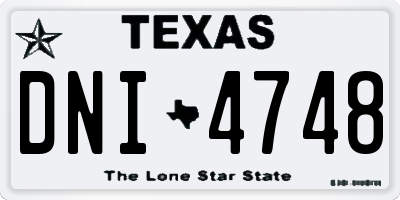 TX license plate DNI4748