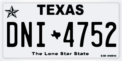 TX license plate DNI4752
