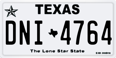 TX license plate DNI4764