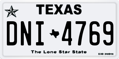 TX license plate DNI4769