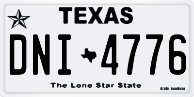 TX license plate DNI4776