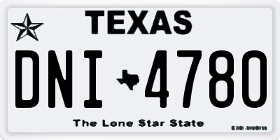 TX license plate DNI4780