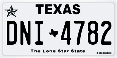 TX license plate DNI4782