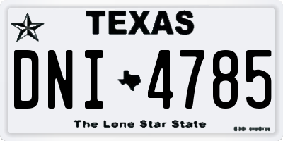 TX license plate DNI4785