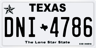 TX license plate DNI4786