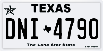 TX license plate DNI4790