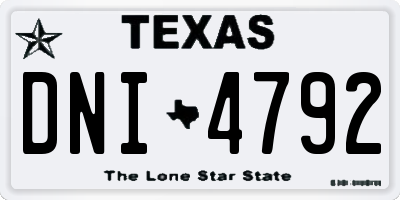 TX license plate DNI4792