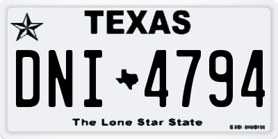 TX license plate DNI4794