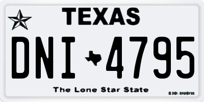 TX license plate DNI4795