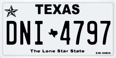 TX license plate DNI4797