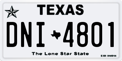 TX license plate DNI4801