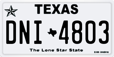 TX license plate DNI4803
