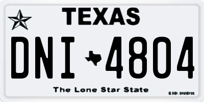 TX license plate DNI4804